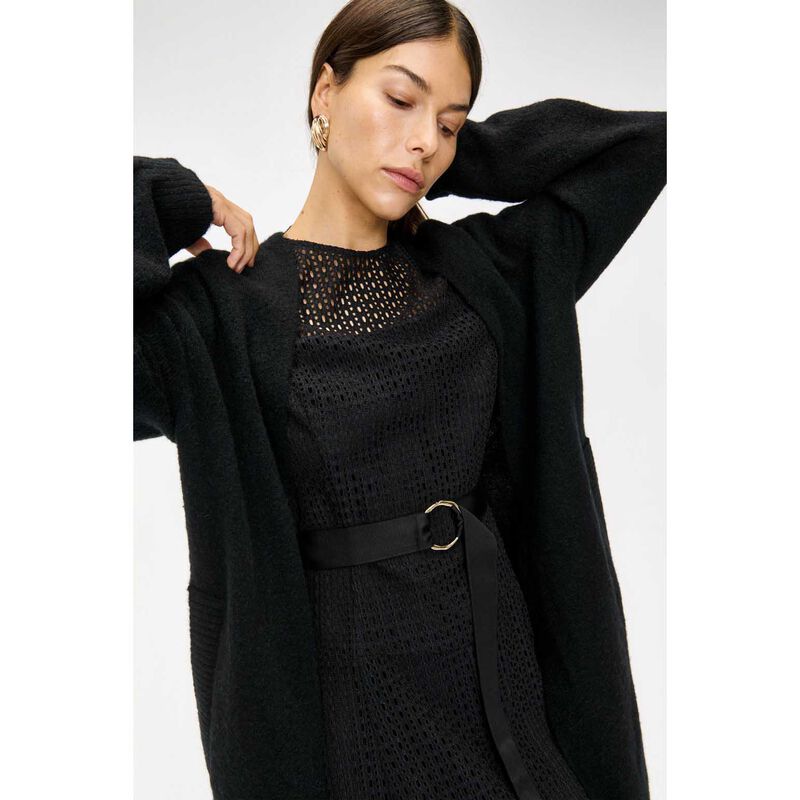 Veronika Maine Fuzzy Long Cardigan image number 2